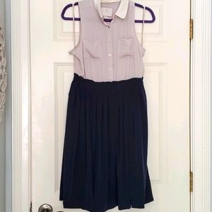 Pleated blue dress